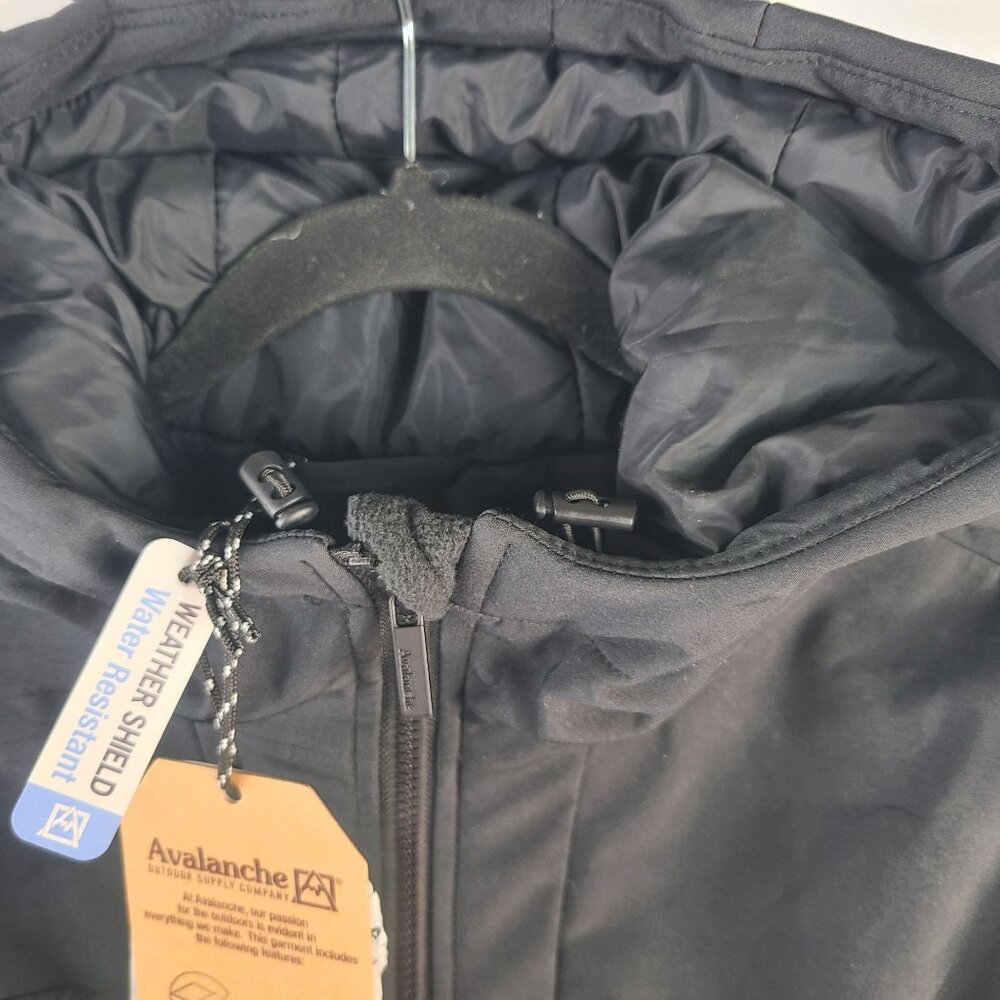 Avalanche Womens Water-Resistant Black Jacket With Hood & Ski Pass Pocket Sz M - Picture 6 of 11